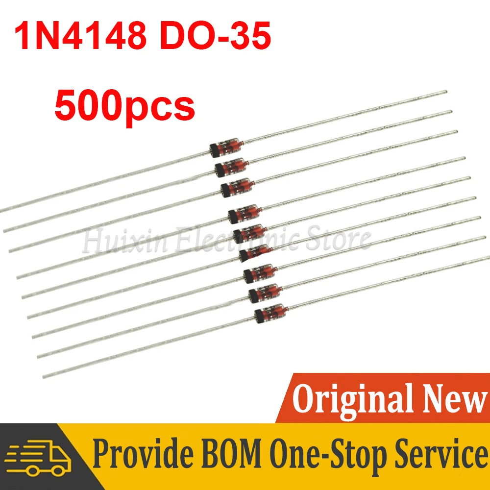 500 adet 1N4148 IN4148 4148 yüksek hızlı anahtarlama diyotları DO-35 cam diyot