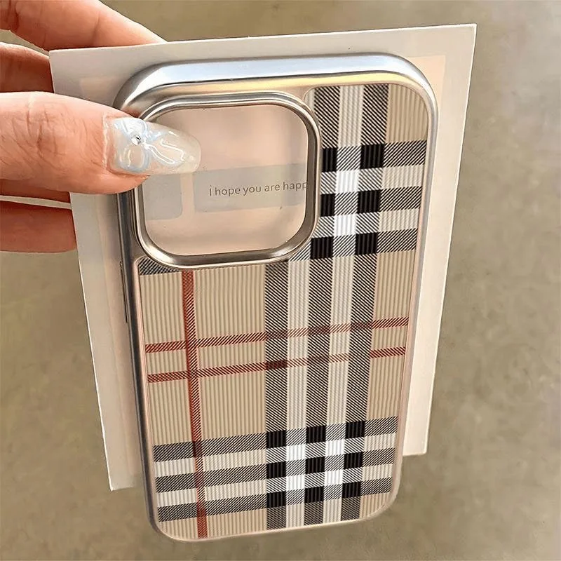

Luxury fashion plaid Phone Case for iPhone 17 16e 16 15 14 13 12 11 Air Pro Max X XR XSMAX 8 7 Plus Luxury Clear Soft Back Cover