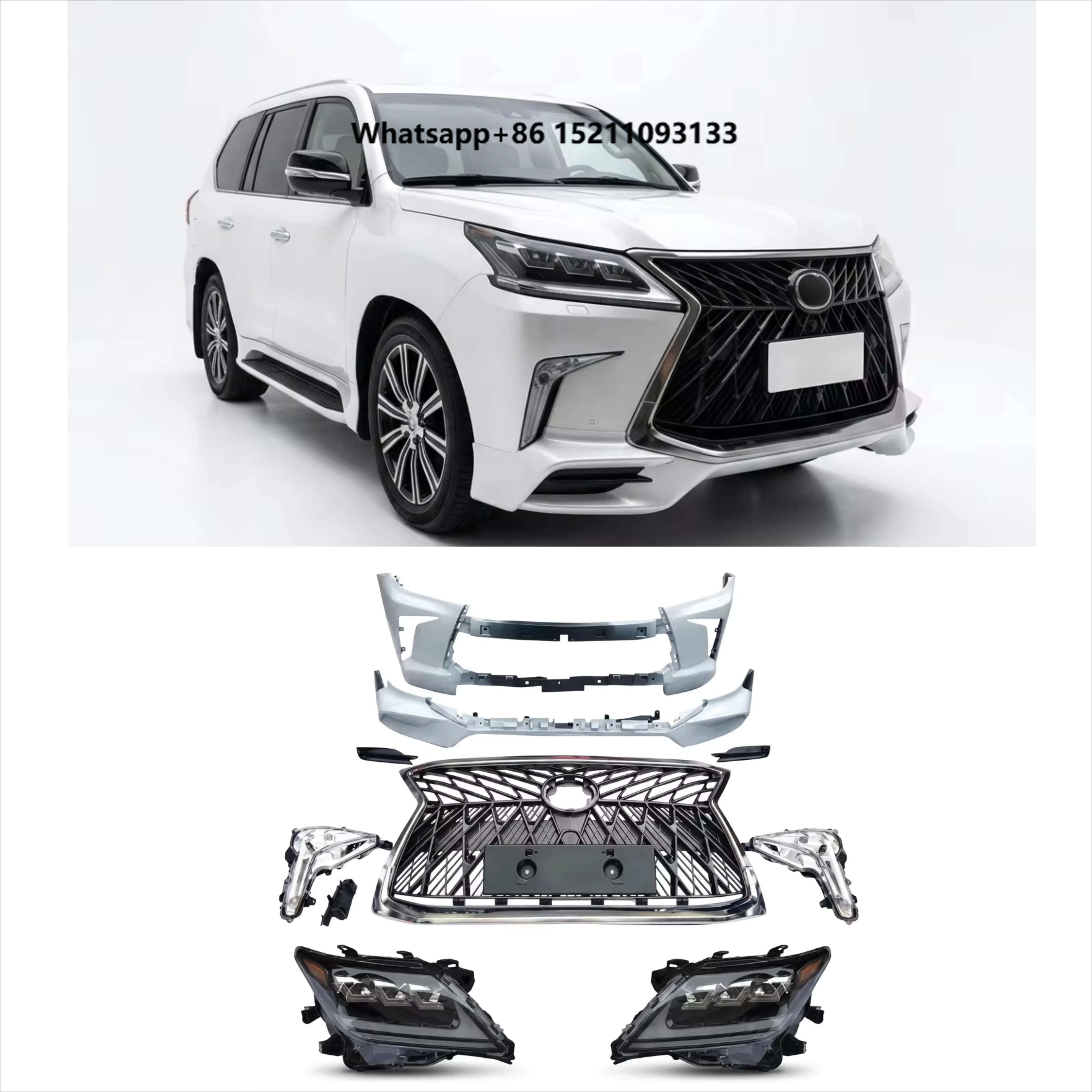 Body Kit  2008-2015 for  Upgrade 2016 Sport Headlight  Bodykit Front  Bumper Grille Head Lamp Fog Lamp Car Parts