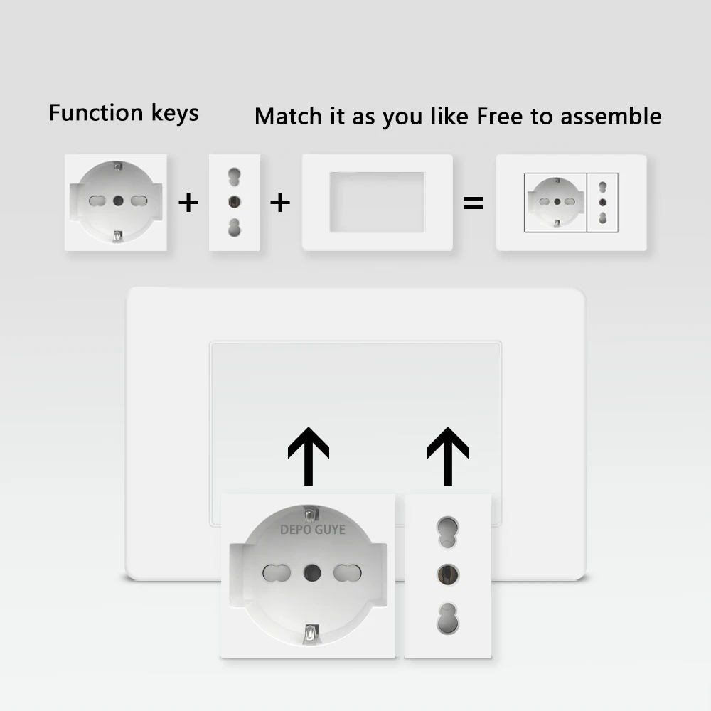 Picture 4: White Italy Chile USB Smart Type-c 20W Fast Charging Wall Power Socket Plastic Chile Schuko Dual USB Outlet Plug TV TEL Computer
