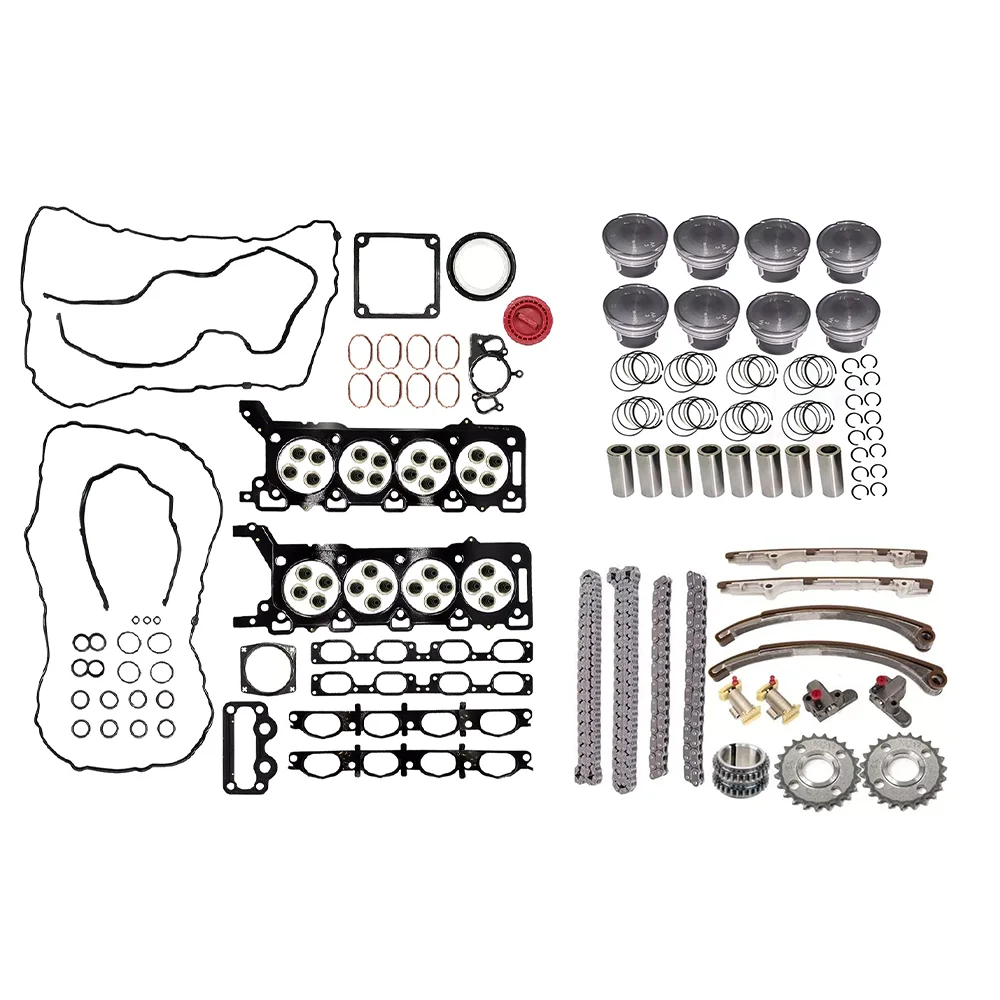 AUTO ENGINE PARTS FULL Gasket Set Piston Set Timing Chain Kit For Land Rover Jaguar 4.4L V8 4.4 L T GAS 448PN 2005-2009