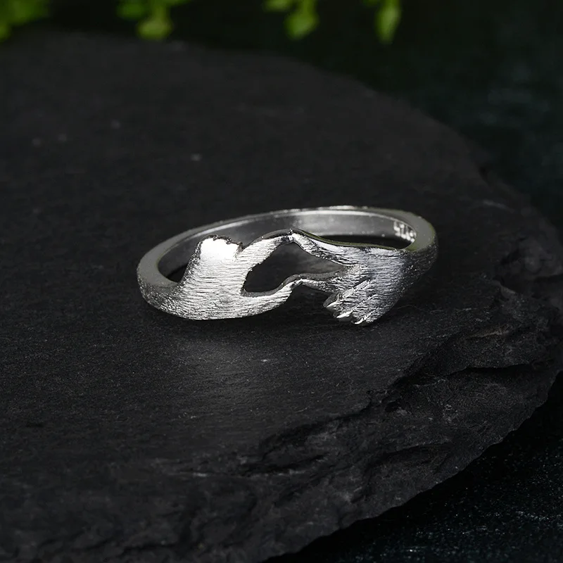925 Sterling Silver Creative Matte Sign Language Love Couple Rings Handmade I Love You Rings Perfect For Valentine s Day Gift