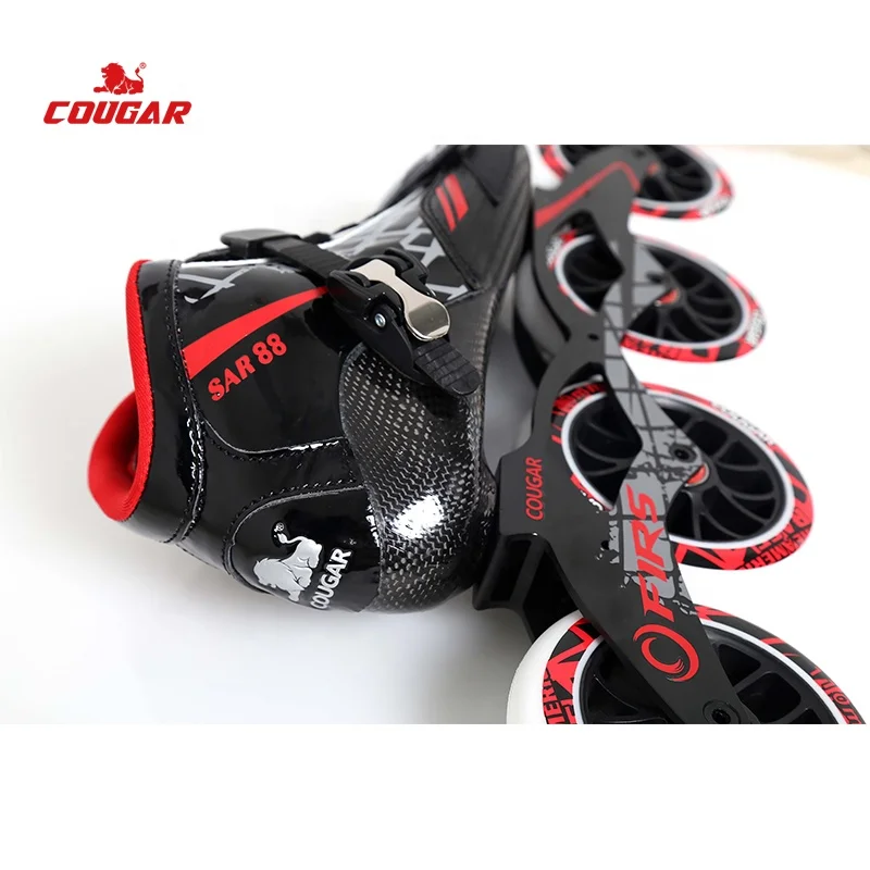 Cougar Patines Profesionales Inline Carbon Fiber Speed Skates For Adults 90 100 110mm Wheels