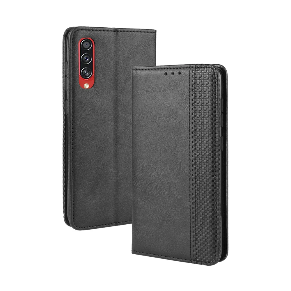 Flip Retro Style Leather Magnetic Closure Phone Cover For Samsung Galaxy A82 A90 5G Card Slot Wallet Fall prevention Case