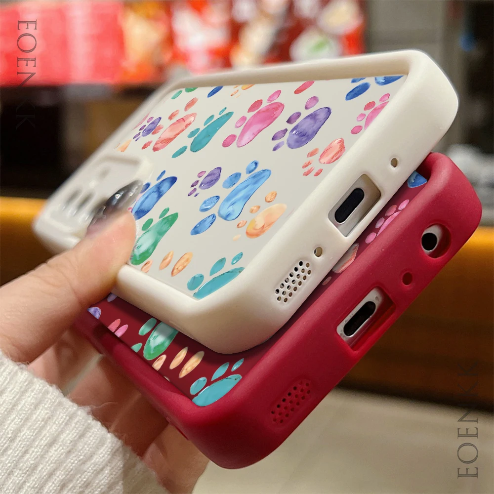 Coloured footprint Soft Phone Case For Samsung Galaxy S25 FE S22 S21 S23 S20 S24 Ultra FE A35 15 A25 A55 Note 20 Plus 5G Cover