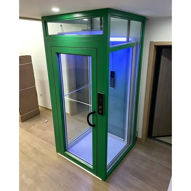 Glass Panoramic Villa Elevator with Aluminum Shaft Modern Traction Home Lift Small Passenger Lifts Personal Elevator for House