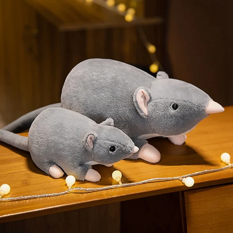 32-100cm NewSoft Plush Simulation Mouse Plushie Doll Stuffed Rat Plush Animal Toy Mascot Peluche Mouse Doll for Pet