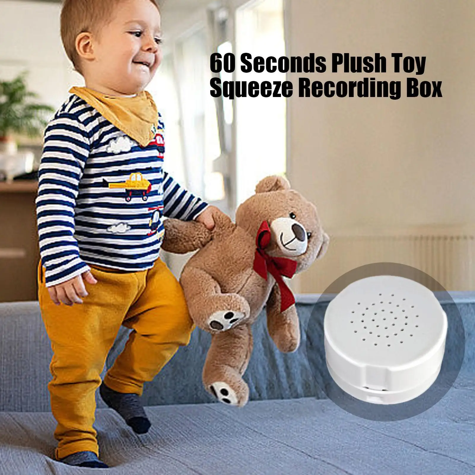 60 Seconds Stuffed Bear Voice Box Recordable Sound Module Baby Plush Toy Voice Recorder Device Custom Voice Message Recorder Kid