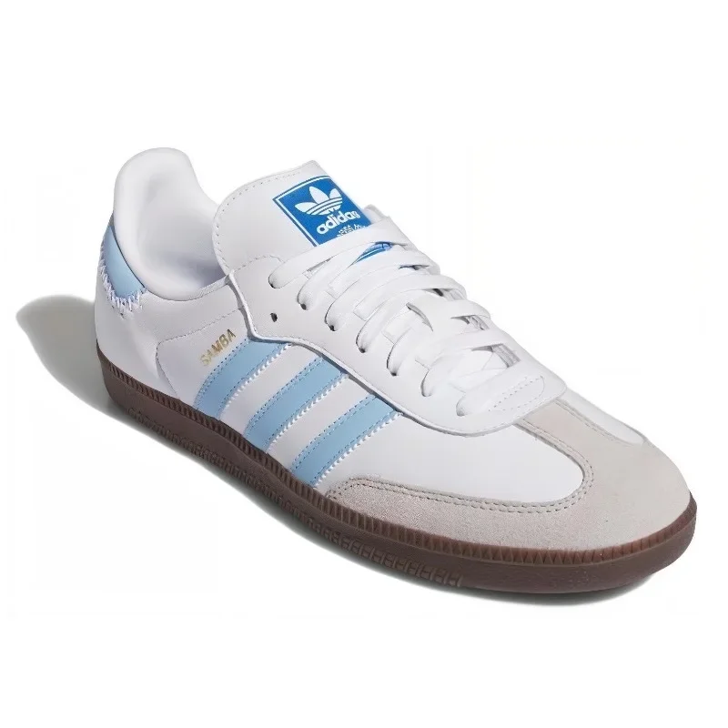 아디다스 삼바 OG 클래식 화이트 스카이 블루 독일 트레이너 남여 야외 스포츠 스니커즈 여성 남성 스케이트 보드 신발