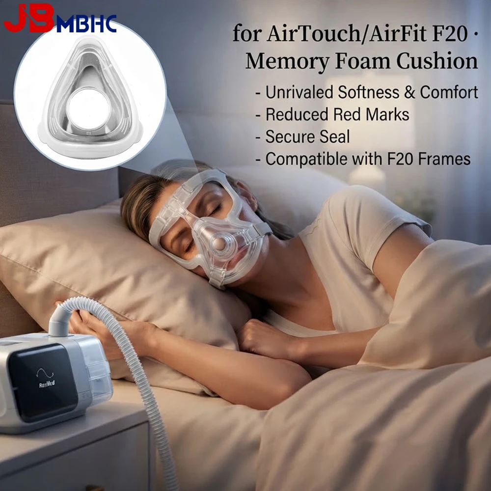 Replacement Cushion Compatible with AirTouch F20 Full Face Mask, Ultra-Soft Memory Foam Cushion for CPAP/BiPAP, Reduces Red Mark