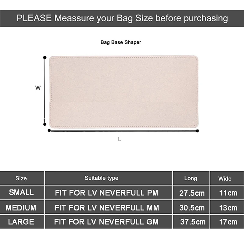 1PCS Size S M L Felt Base Shaper Fits For Handle Bag Cosmetic Bag Felt Makeup Bag Support Pad