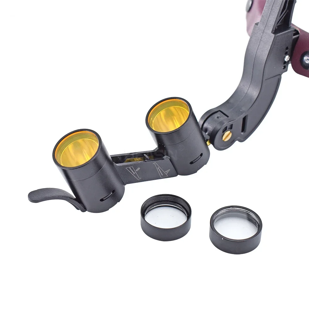 Imagem -04 - Led Farol Binocular Lupas Dentista Headband Suporte Ajustável Cirurgia Médica Lupa 5w