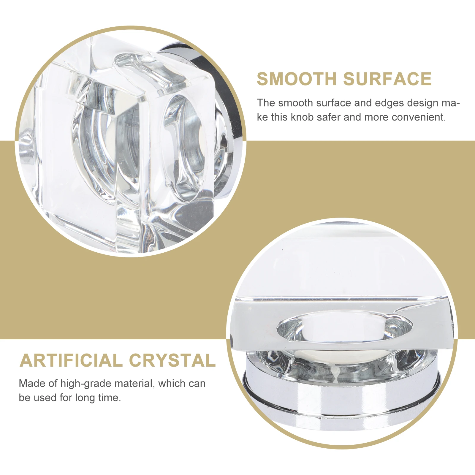 

2pcs Drawer Knobs Square Crystal Cabinet Knob Furniture Accessories Artificial Dresser Handle Retro Decor Vanity