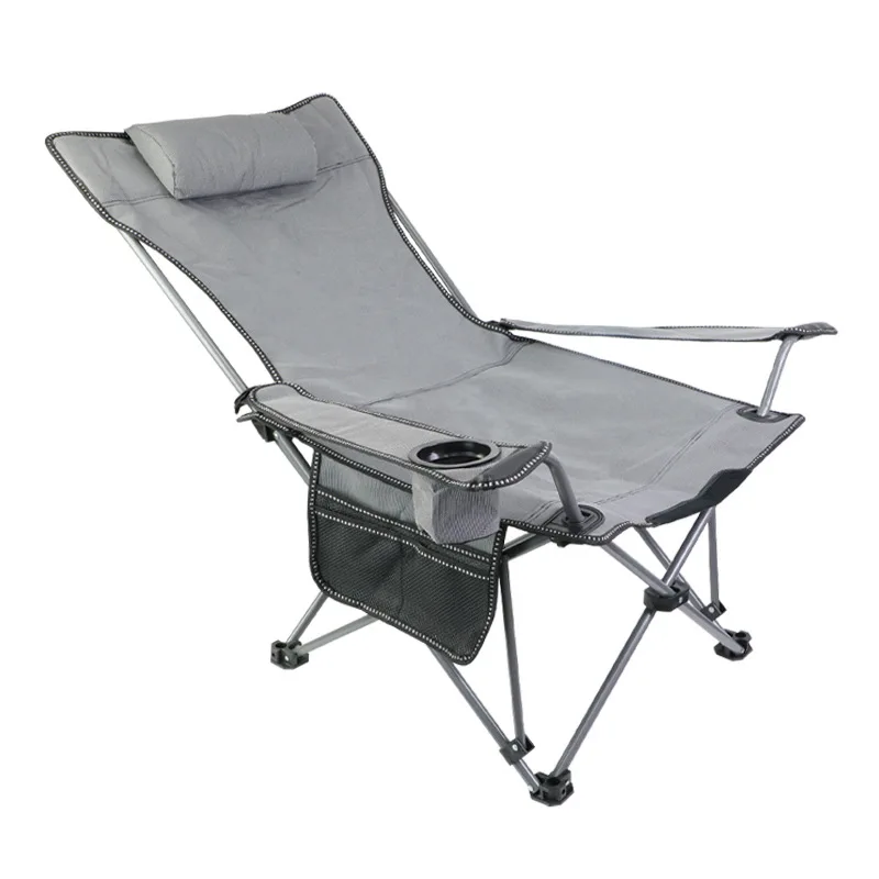 Outdoor Furniture Custom Logo High Back Recliner Relax Lightweight Foldable Portable Adjustable Camping Chair