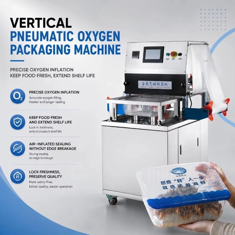 Energy Saving Vertical Pneumatic Automatic Packaging Equipment Modified Atmosphere Heat Sealer Easy Operation for Case Packing