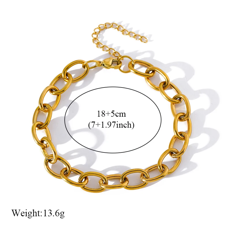EILIECK 316L Edelstahl Metallketten-Halsketten-Armbänder-Set für Damen, trendige silberfarbene wasserdichte Schmuckstücke, Urlaubsgeschenk – Detail 4