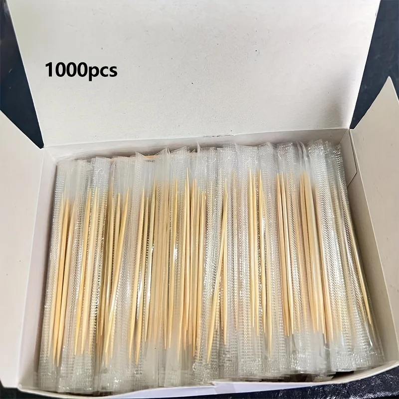 Double-headed sharp bamboo toothpick disposable bamboo pick household portable independent packaging