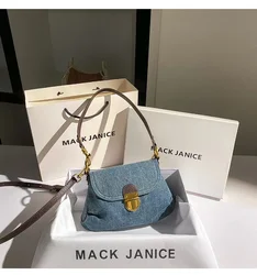 Borsa quadrata in Denim blu di alta qualità autunnale borsa a tracolla per donna borsa a tracolla borsa da donna borsa ascellare femminile ascella