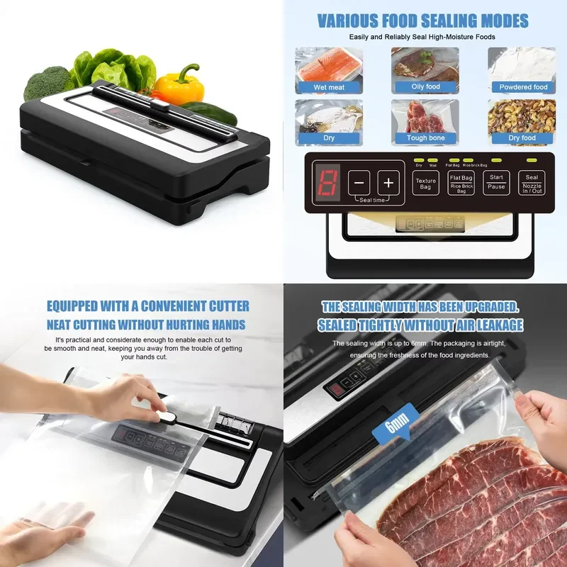 ShineYe Electric Commercial Mini Stainless Steel Automatic Portable Multi-Function Vacuum Sealer Home Use Food Storage