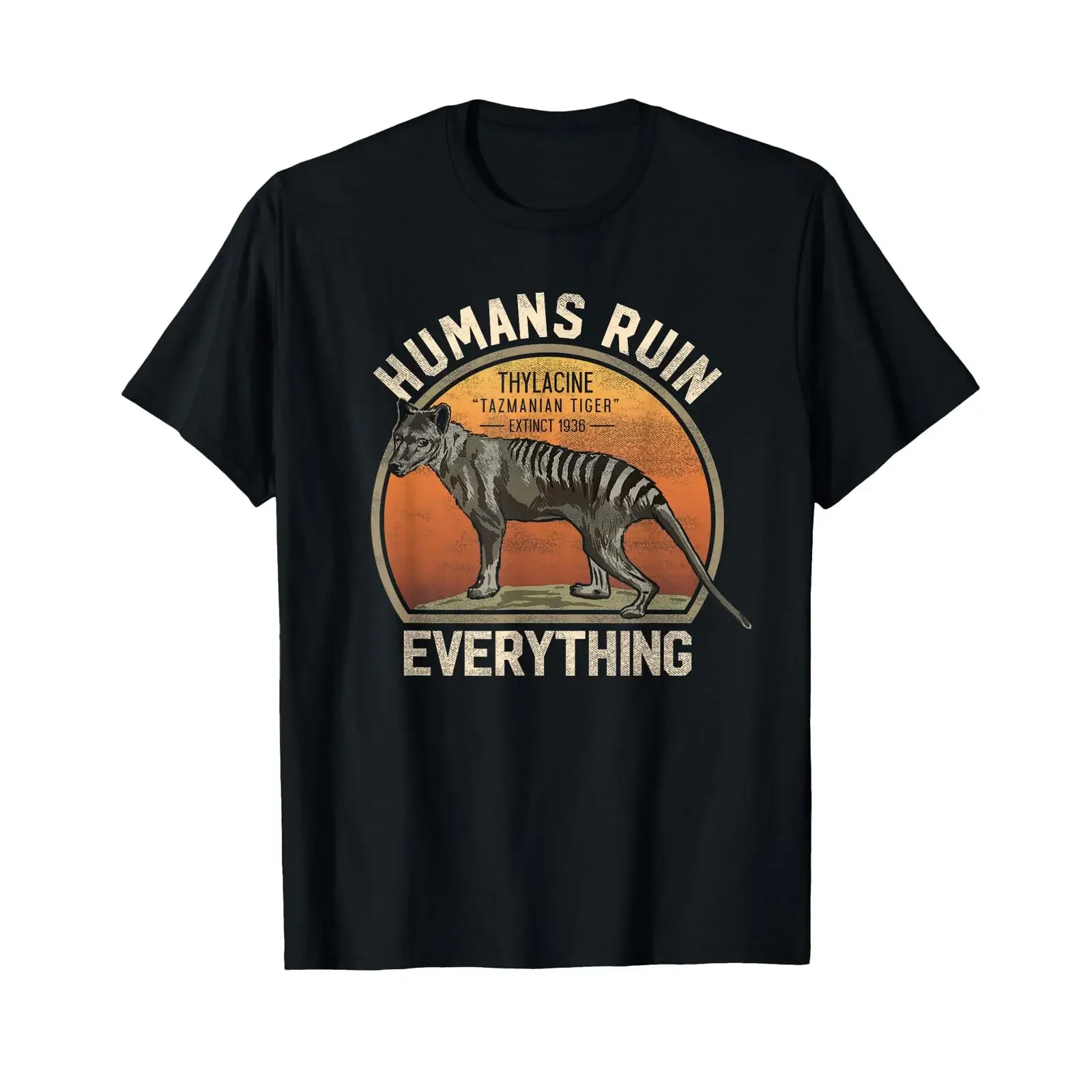 Tasmanian Tiger Bag Wolf Australian EXTINCT Animal T Shirt vintage Washed Stretched Unisex Slightly Versatile Stylish