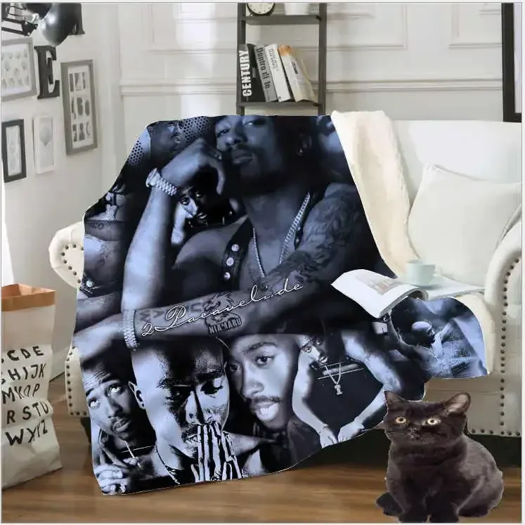 2pac Tupac Fleece Blanket Plush 3d Printed for Adults Sofa Sherpa Fleece Bedspread Wrap Throw Blanket style-6