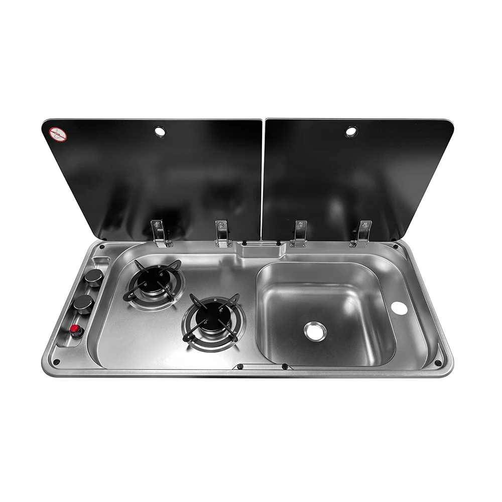 Wholesale 304 Stainless Steel Boat Yacht RV Caravan Style Kitchen   Stove Burner and Sink Combo