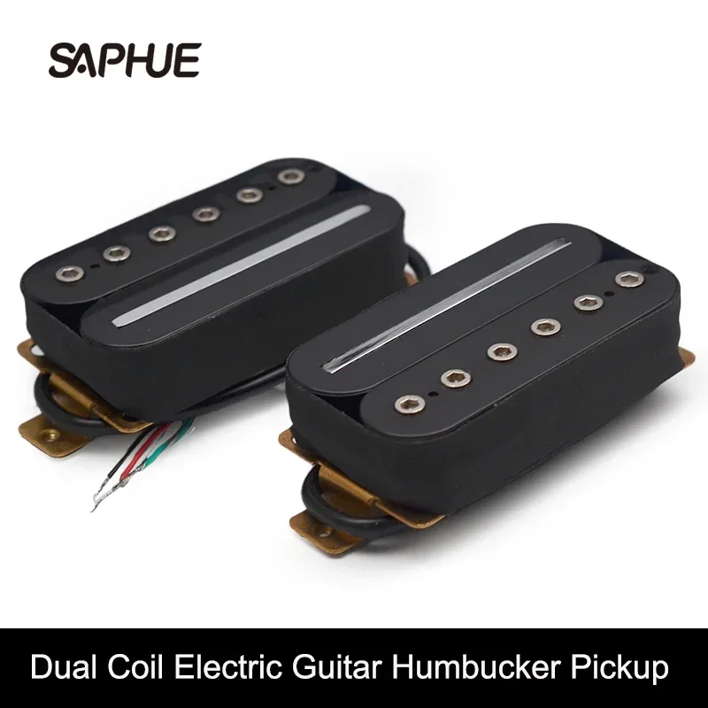 4 Conduct Cable Coil Splitting Electric Guitar Humbucker Blade Hex Screw Adjusting Dual Coil Guitar Pickup Black/White