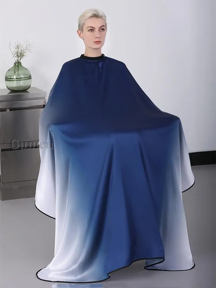 Waterproof Imitation Silk Hair Cape Hairdresser Apron Gradient Salon Pro Hair Styling Cape Barber Hair Cutting Coloring Styling