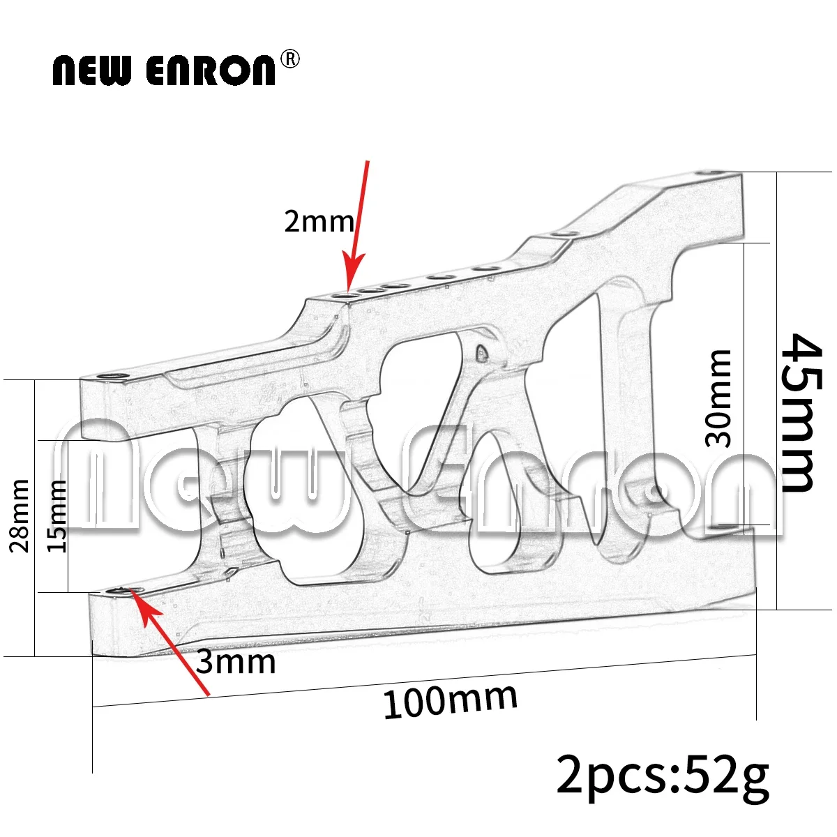 Traxxas Bras De Suspension Avant/Arrière 3655P Bleu Renforcé – Pour Rustler 4x4, Slash, Stampede, Hoss – 2 Pièces