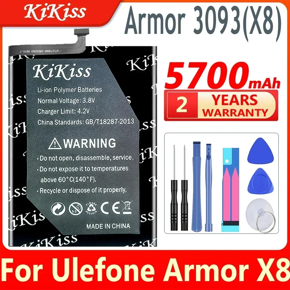 แบตเตอรี่ kikiss สำหรับ ulefone ARMOR x X2 X7 X6 X5 X3 // X7 Pro X7Pro X8 batterij + หมายเลขราง