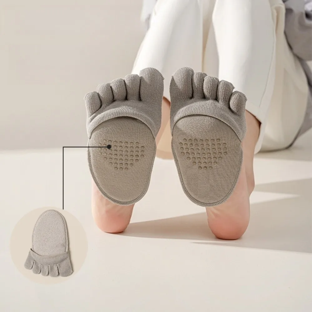 Silicone Anti-slip Forefoot Socks with Cushion Invisible Insoles Half Feet Socks Soft Open Toe Toe Socks For High Heels