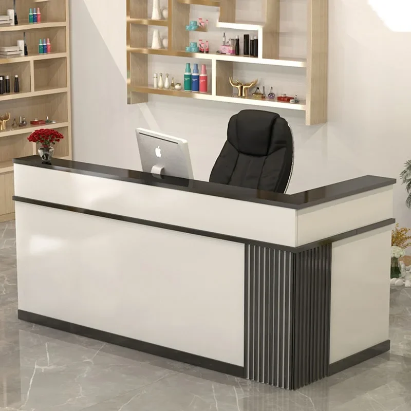 Hairdressing Counter Salon Reception Desk Table Atelier Restaurant Furniture Modern Receptionist Front Luxury Help Muebles Bar