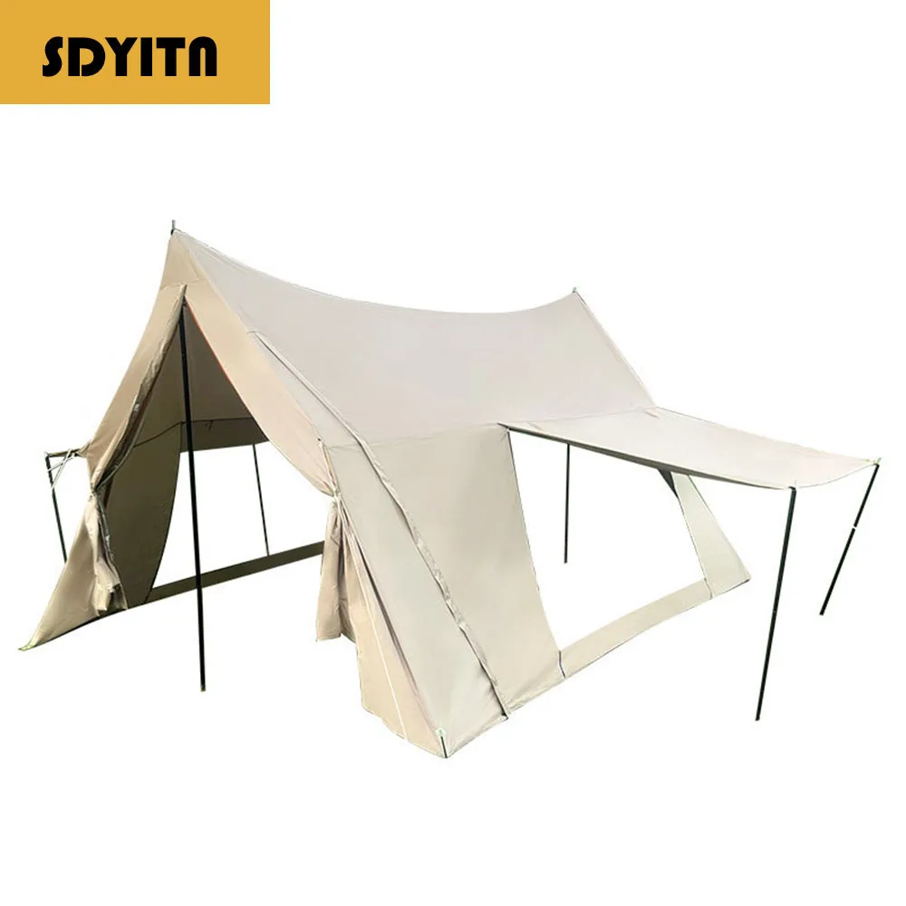 Windproof and Waterproof Tent for Multiple People, Perfect for Picnics Tower Shape Tent with Spacious Living Room and Sun Shade