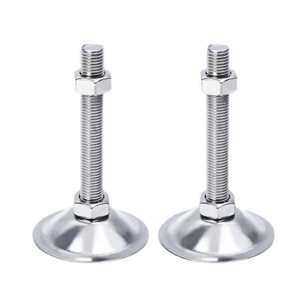 1-4Pc Dia 80mm 304 Stainless Steel Heavy-Duty Horn Mouth Fixed Adjustable Foot Cup M10 M12 X14 M16 Solid Support Joint Hoof Foot