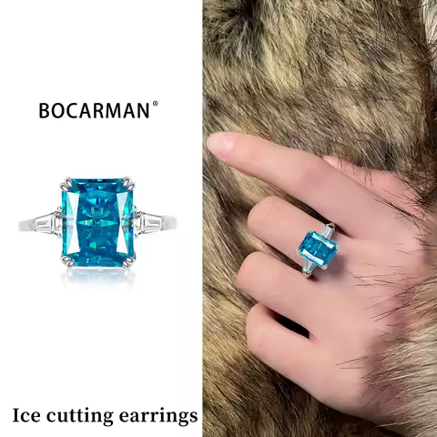 S925 sterling silver explosion flash ice cutting rectangular gray zircon ring high carbon diamond simple ring for women gifts