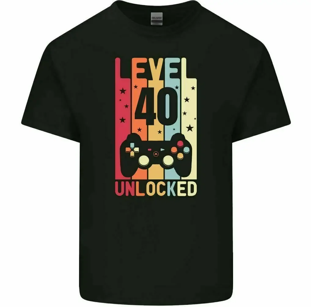 40th Birthday T-Shirt 1982 Mens Funny LEVEL UNLOCKED 40 Year Old Gaming Tee Top