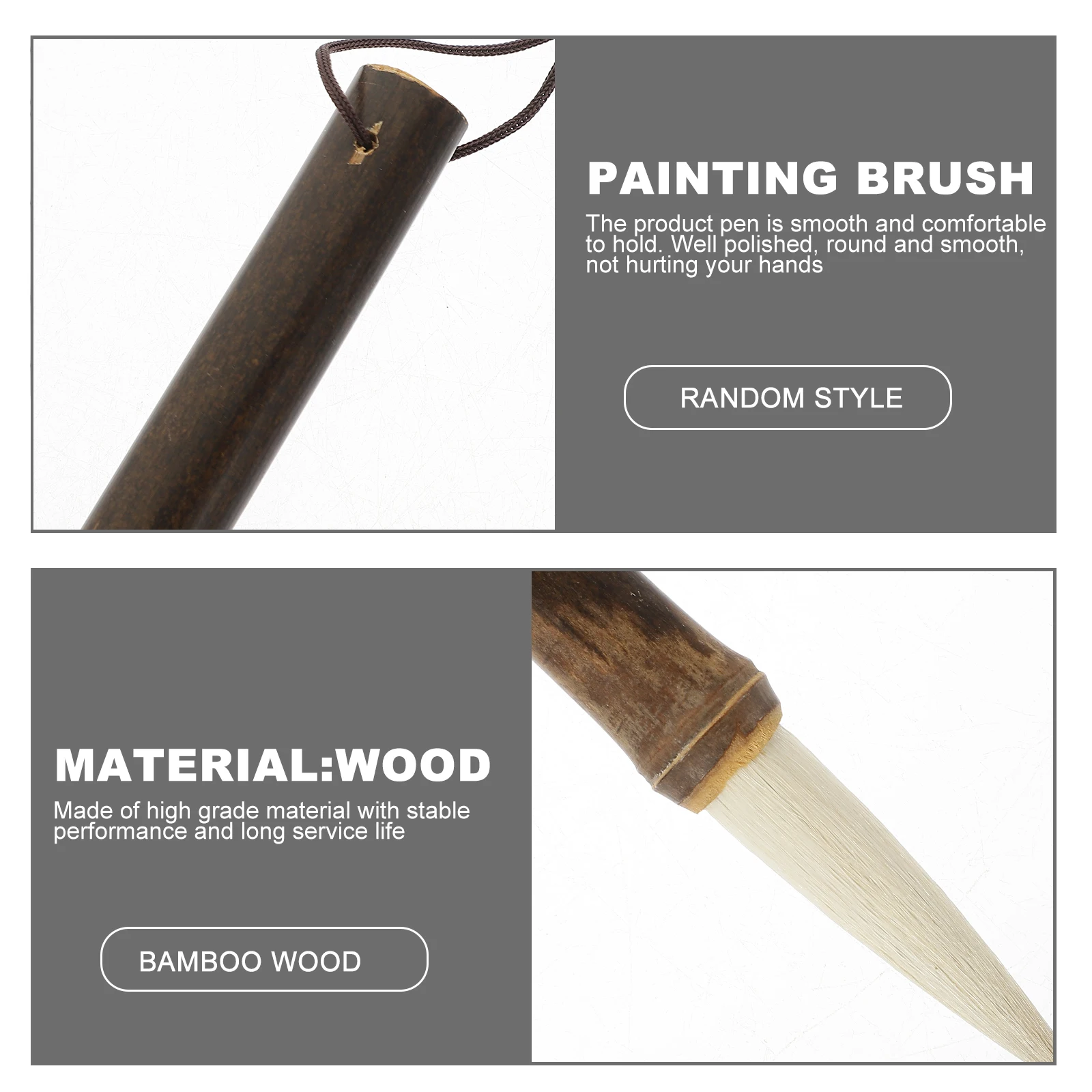 Pincel de pintura china de agarre suave para caligrafía de gran tamaño, herramienta de dibujo, papelería para estudiantes, uso profesional, fácil almacenamiento, colgante