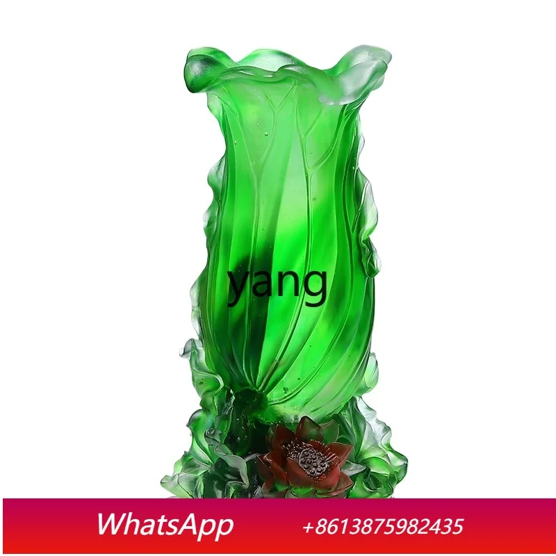 LTT glazed lotus leaf large vase ornament moving to a new home housewarming gift