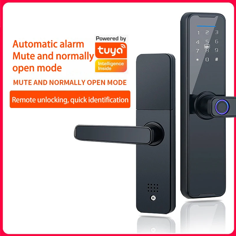 Smart Door Lock Tuya Fingerprint Wifi Password Lock For Hotel Apartment Home Door One Grip Open Smart Home Anti-theft Door Lock