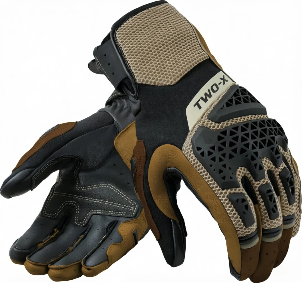 Leather Work Winter Gloves - ถุงมือมอเตอร์ไซค์ New Black Sand 5 Trial