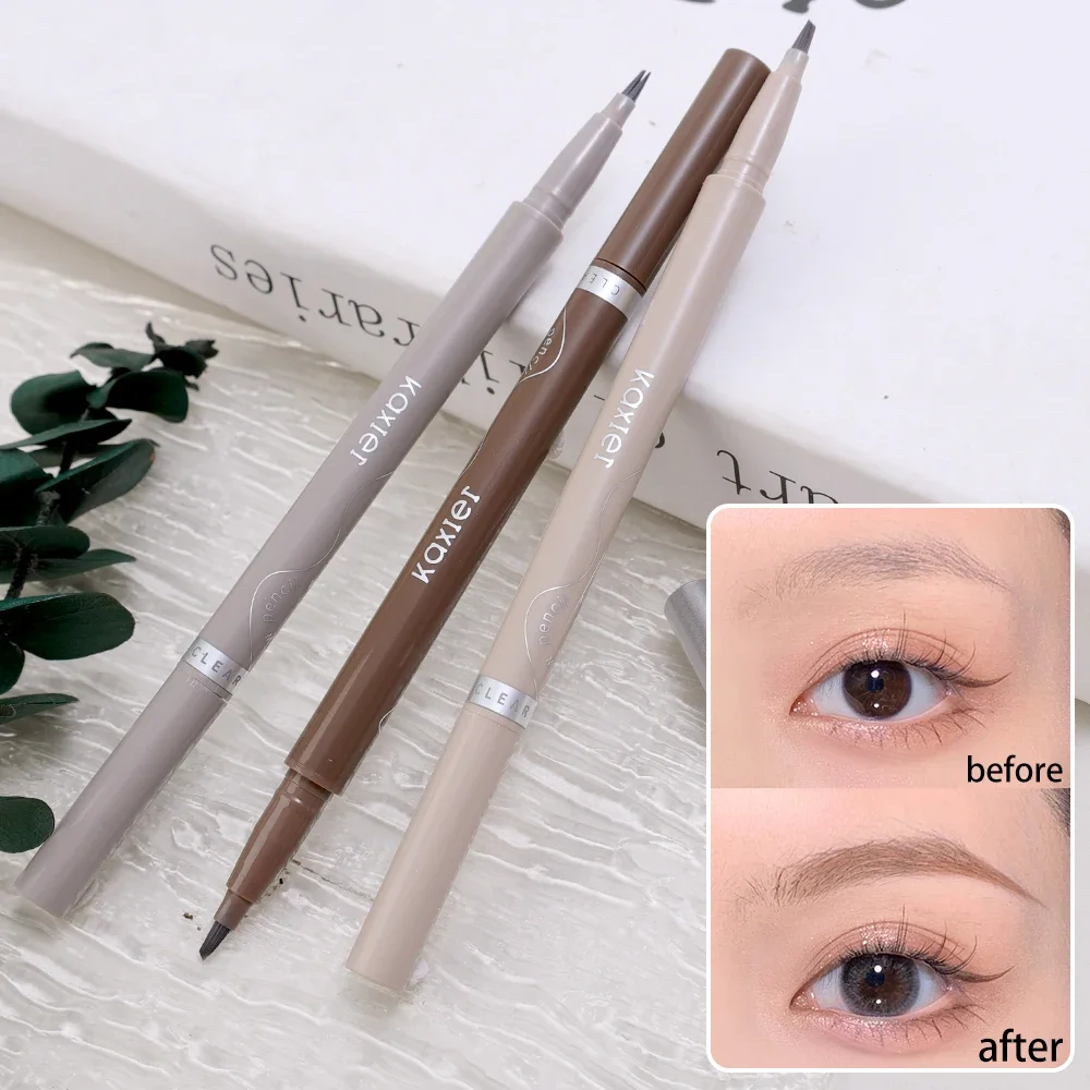 Waterproof Liquid Eyebrow Tattoo Pencil Double Head Sweatproof Easy To Color Quick Drying Water Eyebrow Liner Pen Eyes Cosmetics