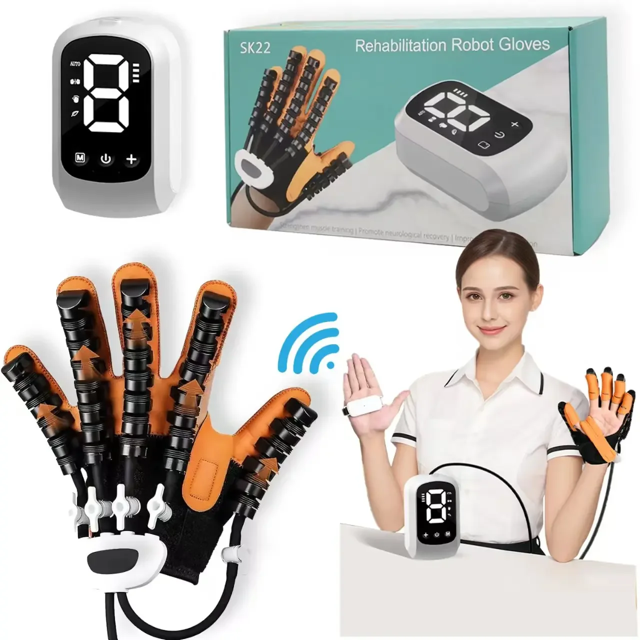 Protable Rehabilitation Robot Gloves Stroke Hemiplegia Cerebral Infarction Training Device Finger Exerciser Hand Function Recove