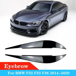 For BMW F32 F33 F36 Car Front Headlight Eyebrow Eyelid Lamp Light Eyebrows Sticker Carbon Fiber Auto ABS Accessories 2014-2020