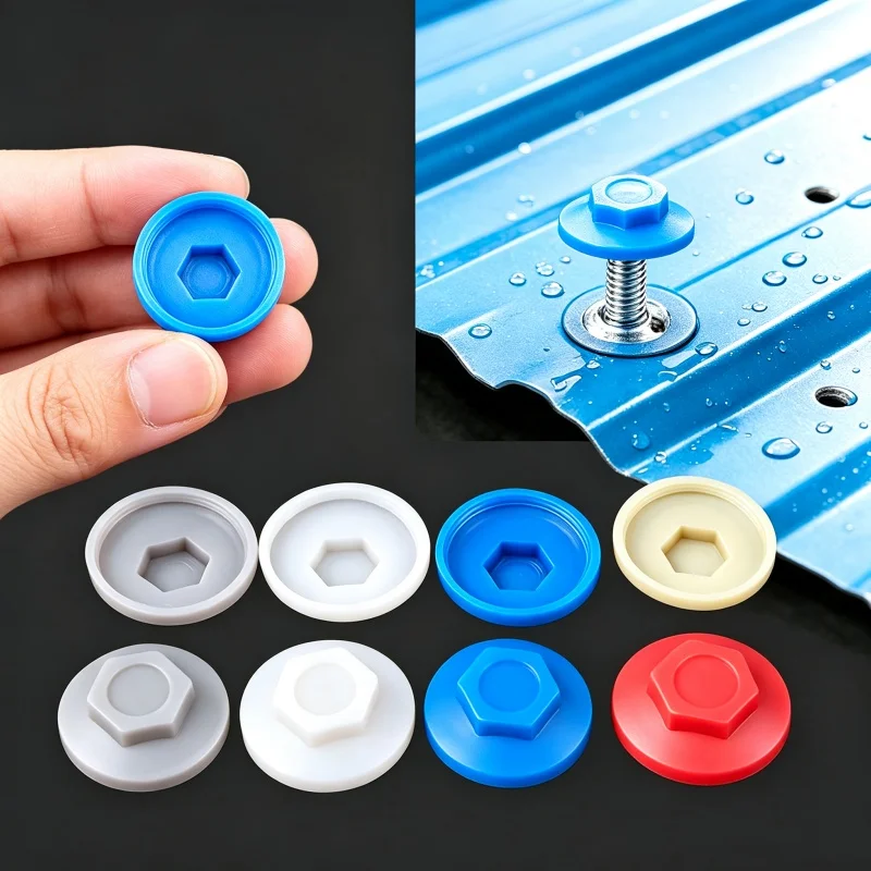 50~1000pcs Outer Hexagonal Drill Self-Tapping Screw Anti-Rust and Waterproof Cap /Color Steel Tile Screw Protective Cover