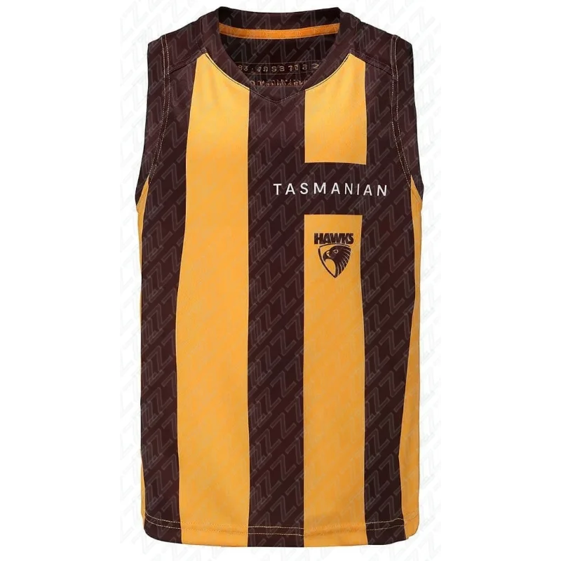 Hawthorne Hawks, Youth Training Vest, Sports and Fitness Vest, Sleeveless Australian Football Jersey, Replica Team Uniform
