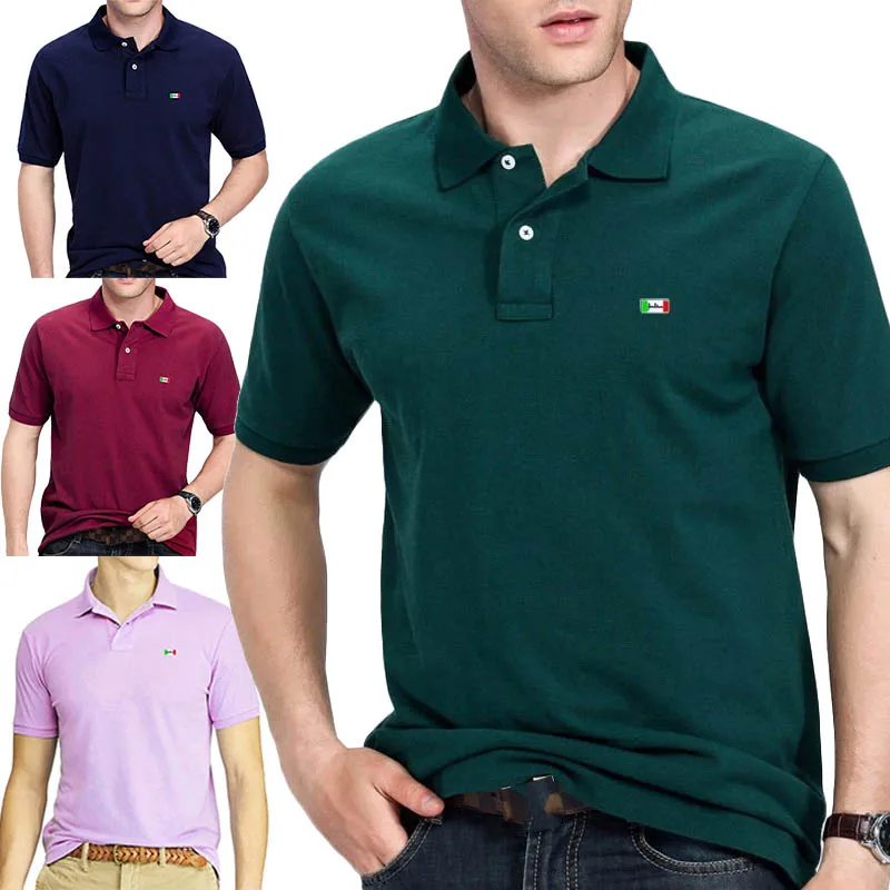 Quality Polo Shirt Summer Fashion Logo Fit Men\'s Casual 100% Cotton Short-Sleeve Lapel T-Shirt Plus Size S-5XL