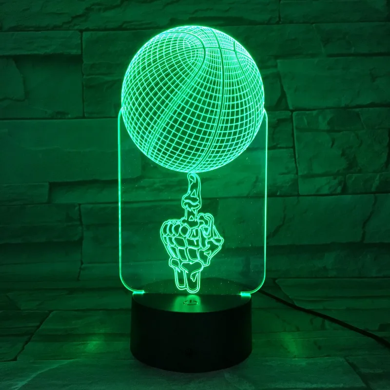 Basketball Light LED 3D Lamp Super Star Sports Team Table Lamps Gift for Christmas Weddings Birthdays Bedroom Decor 7/16 Colors