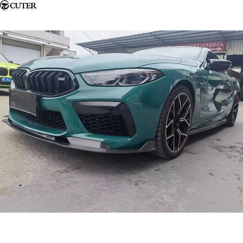 F91 F92 F93 M8 ألياف الكربون الجبهة حافة مصد السيارة فتحات الهواء صب الزخارف المصد الخلفي الناشر التنانير الجانبية الخلفي سبويلر لسيارات Bmw M8