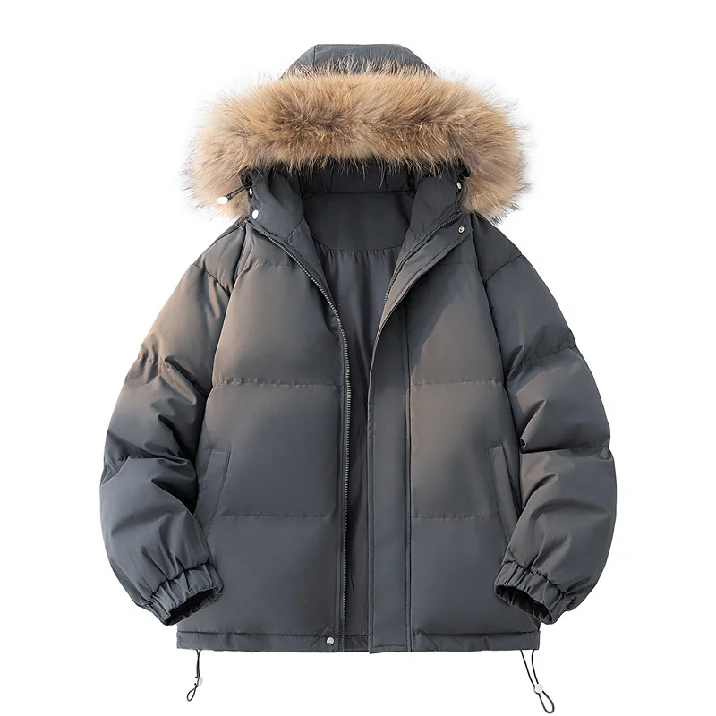 Hooded Cotton Jacket Thickened Warm Fur Collar Short Fashion Versatile Multi-color Bread Clothes
