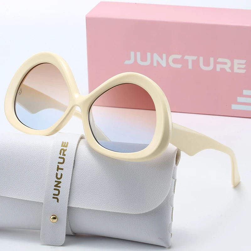 نظارات شمسية نسائية بيضاوية عصرية من JUNCTURE، نظارات شمسية بإطار كبير متدرج للسيدات، هدايا العطلات، نظارات شمسية للنساء